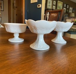 Vintage Colony Harvest Milk Glass  Candle Holders