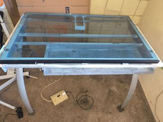 Glass art desk