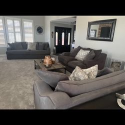 3 Piece New Couch Set Gray 