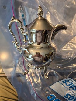 Silver over Copper Tea Cup with Lid