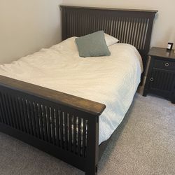 Queen Bed Frame & End Table
