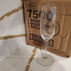 NEW NIB Libbey 7500 Vina 8 oz. Customizable Flute Glass Lot of 9 Champagne Brunch Clear Restaurant