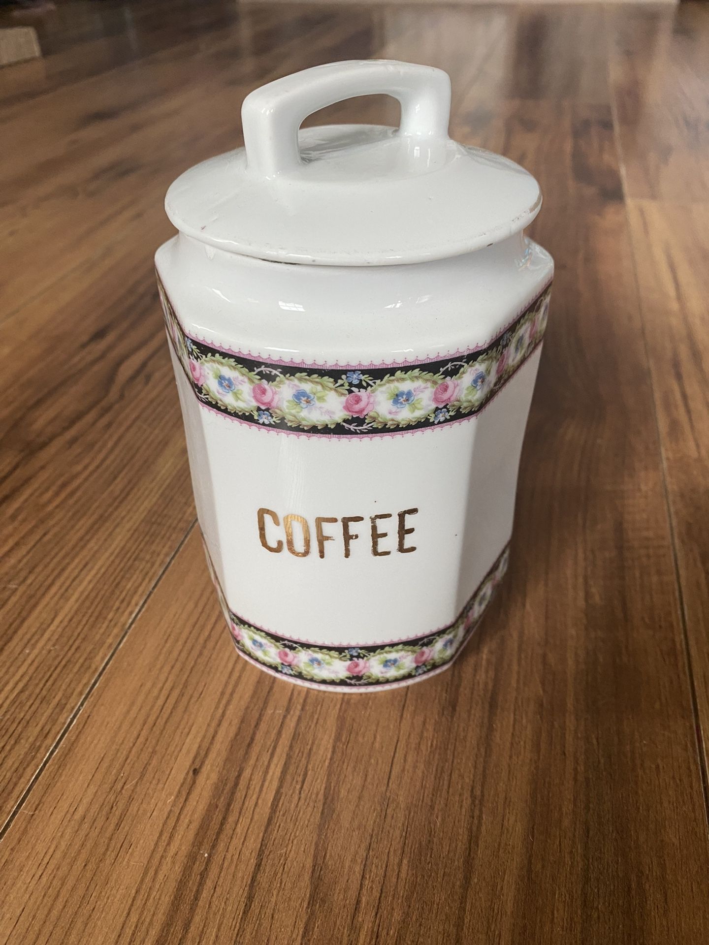Antique 1920s Victorian China Coffee Canister Germany