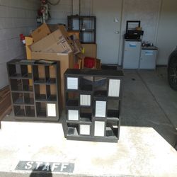 Cubby Shelf With Sliding Doors