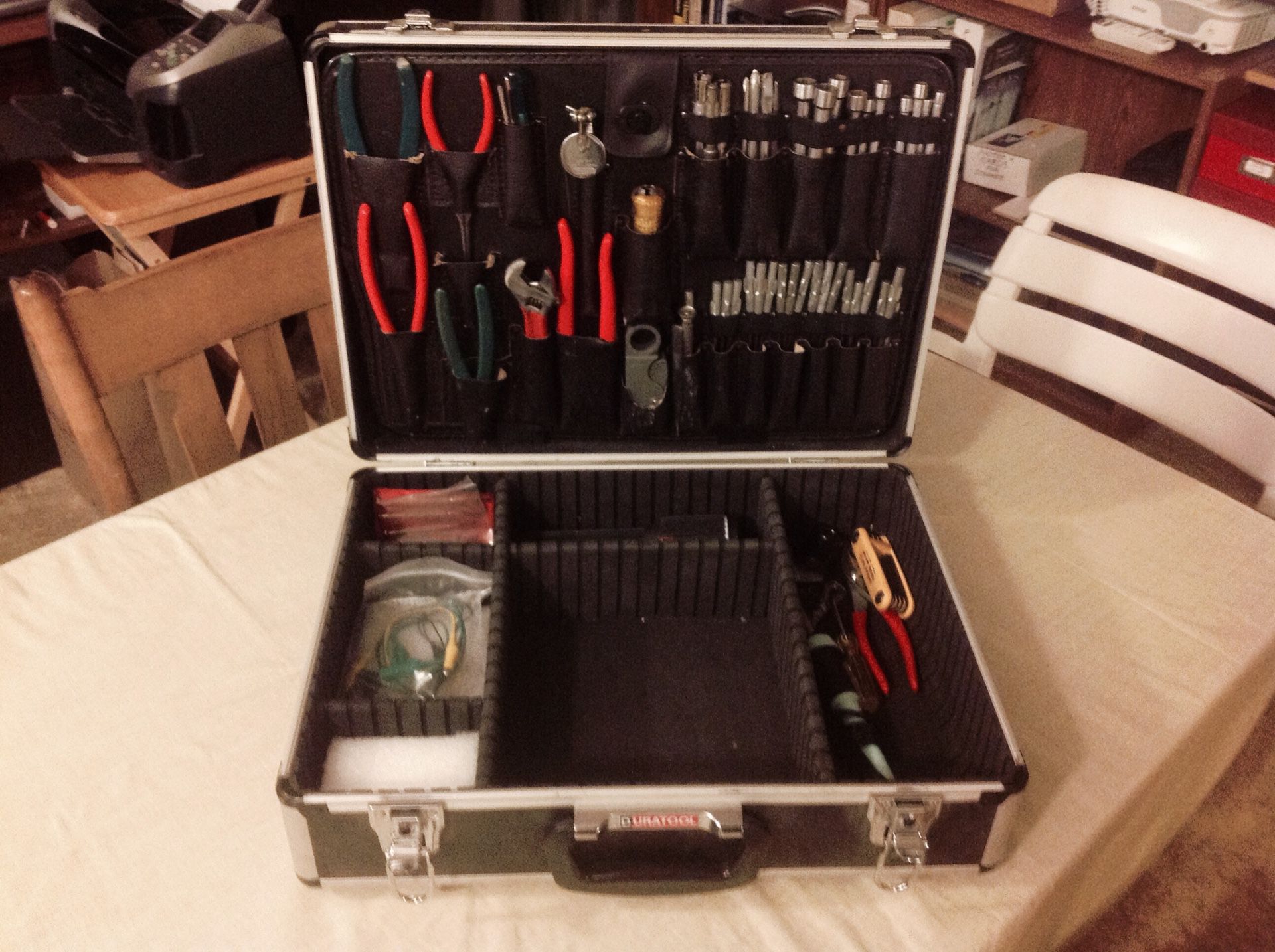 Aluminum tool case with tools
