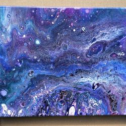 Amazing Original Abstract Fluid Artwork, High Gloss Finish!!! Looks Like The Universe!!!