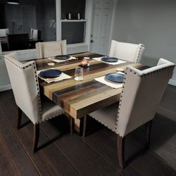 Wood Dining Table And 4 Chairs