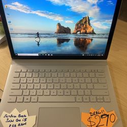 Microsoft Surface Book in Excellent Condition- Intel Core i5 8gb Ram 128gb SSD , Windows 10 Office 