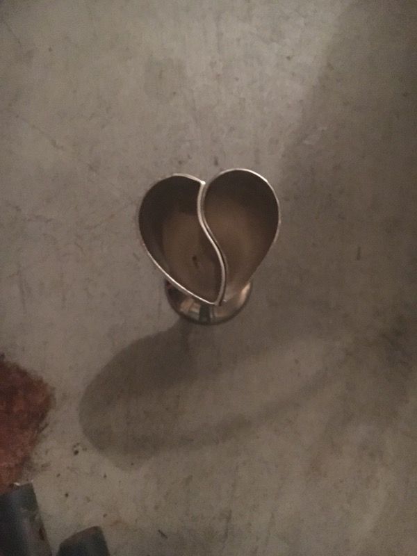 Vintage silver heart wedding goblets