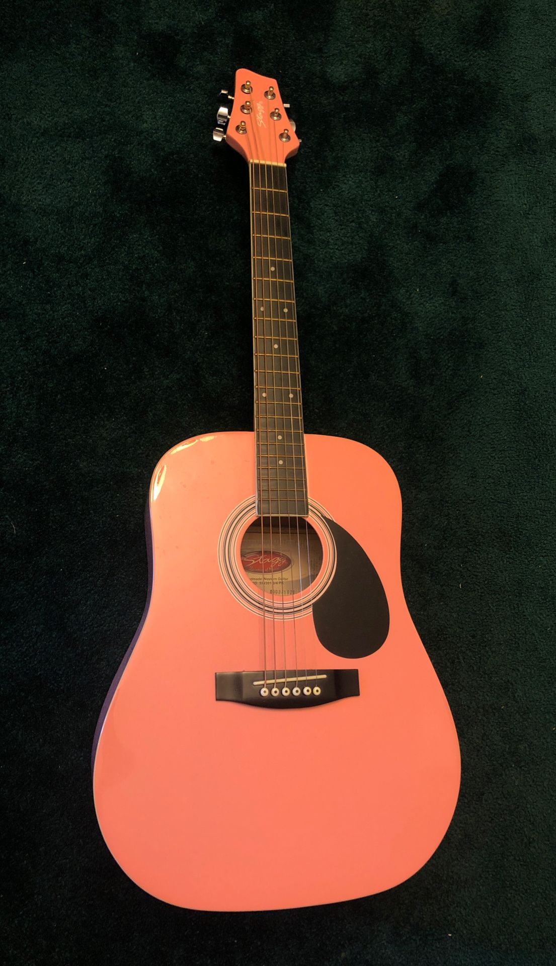 Stagg Pink Acoustic Guitar with Gig Bag