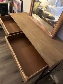 Wooden mirror and dresser stand