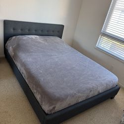 Queen Bed with Orthopedic Mattress – Excellent Condition