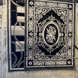 4x6 Area Rugs Carpet Rugs PerSian Design Thick Colors Black Gray