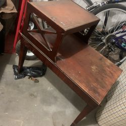 Old Antique Bedside Table 