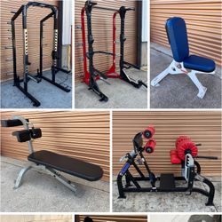 Power Racks, Squat Racks, Leg Press, Dumbbell , Olympic Weight Plates, Bench, Bars, Functional Trainers- Commercial & Home Gym