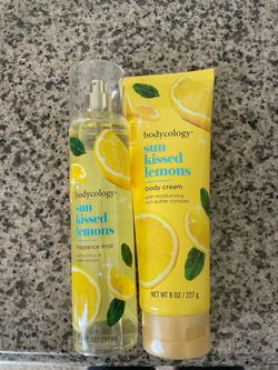 Perfume fragrance mist and lotion body cream sun kissed lemons