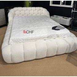 Chenille Fabric Queen / Eastern King Size Bed Frame    //  Limited Time Offer 