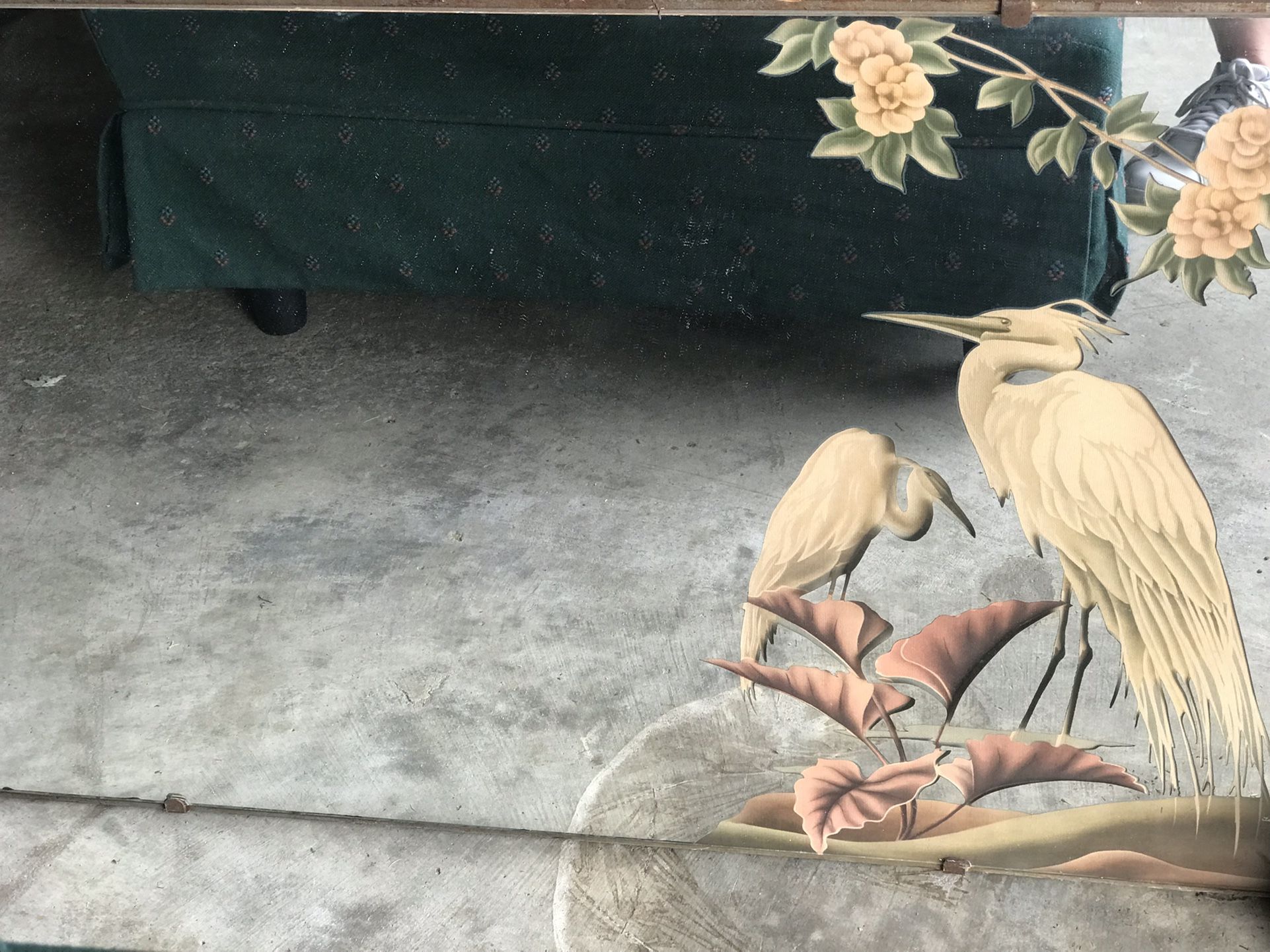 Vintage Turner Mirror With Egrets And Follisge