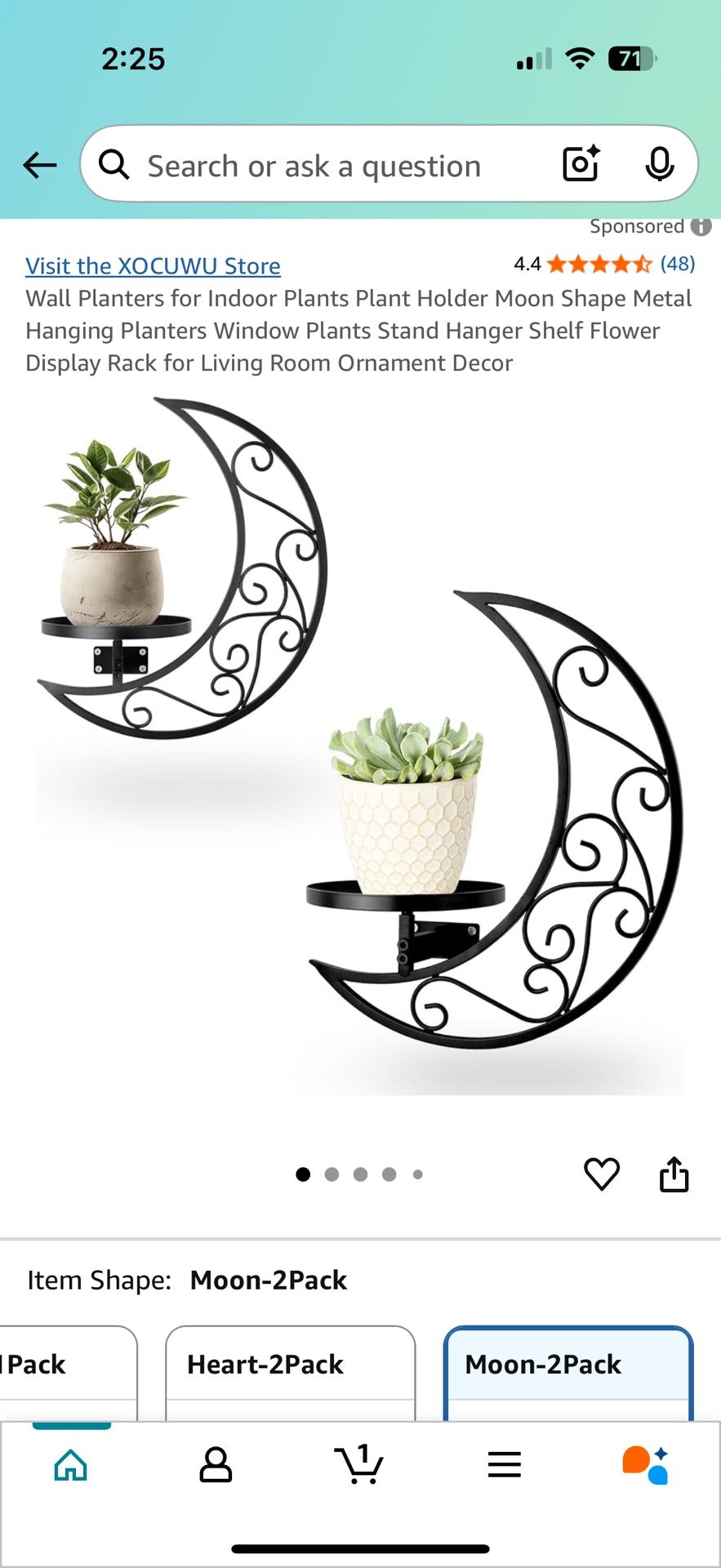 Wall Planters for Indoor Plants Plant Holder Moon Shape Metal Hanging Planters Window Plants Stand Hanger Shelf Flower Display Rack for Living Room O