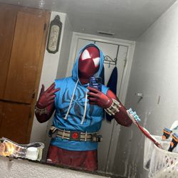 Scarlet Spider Man Ben Reilly Suit The Spider Verse Cosplay Costume