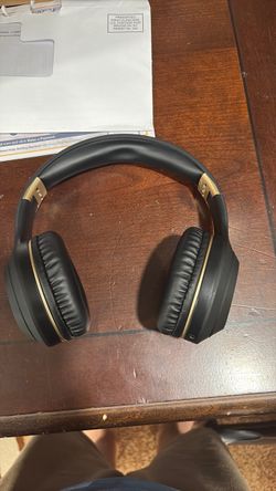 Black and Gold Over-Ear Wireless Headphones