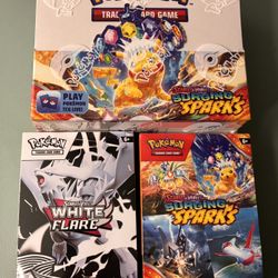 Pokémon Surging Sparks Booster Box + Booster Bundle & White Flare Booster Bundle