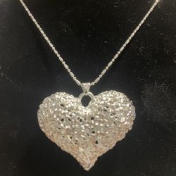 Sterling Silver Heart Pendant With Chain 