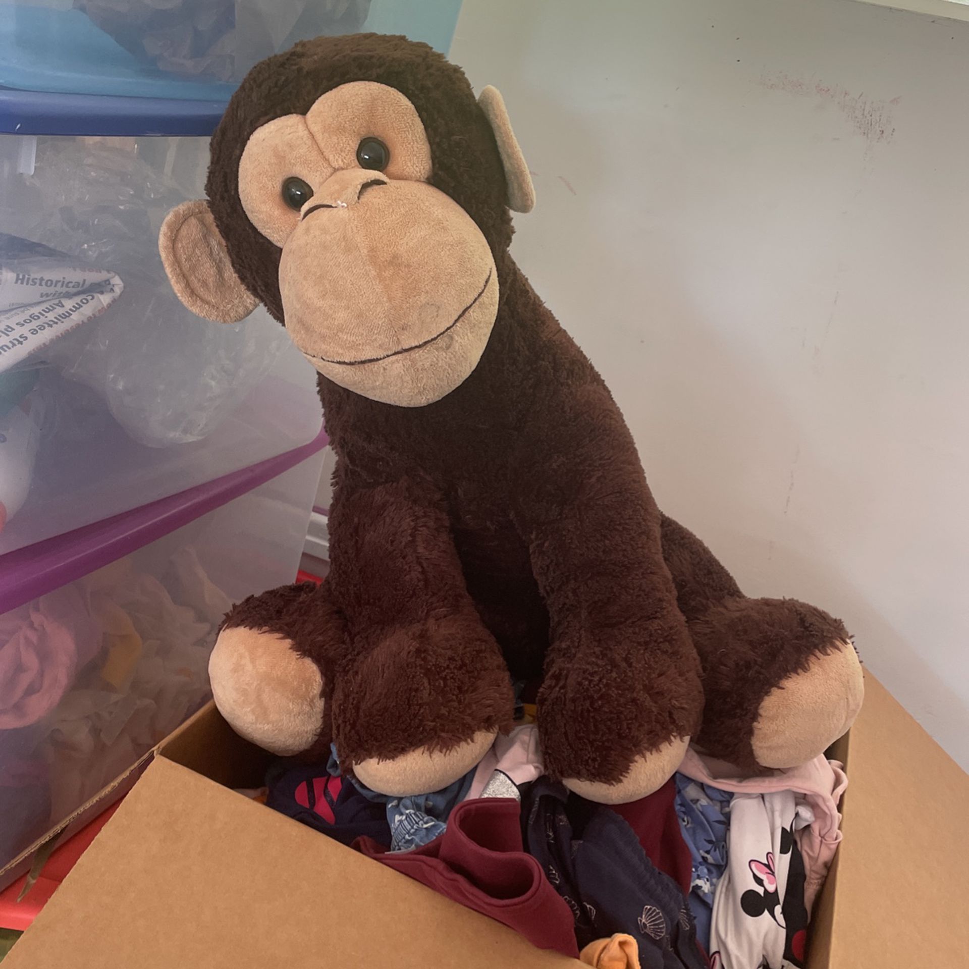 large stuffed animal monkey $5