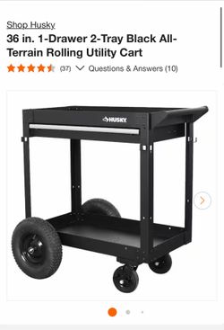 All-Terrain Rolling Utility Cart Husky w Drawer Construction Cart