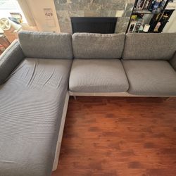 Gray 2 Piece Chaise Sectional Sofa 108in