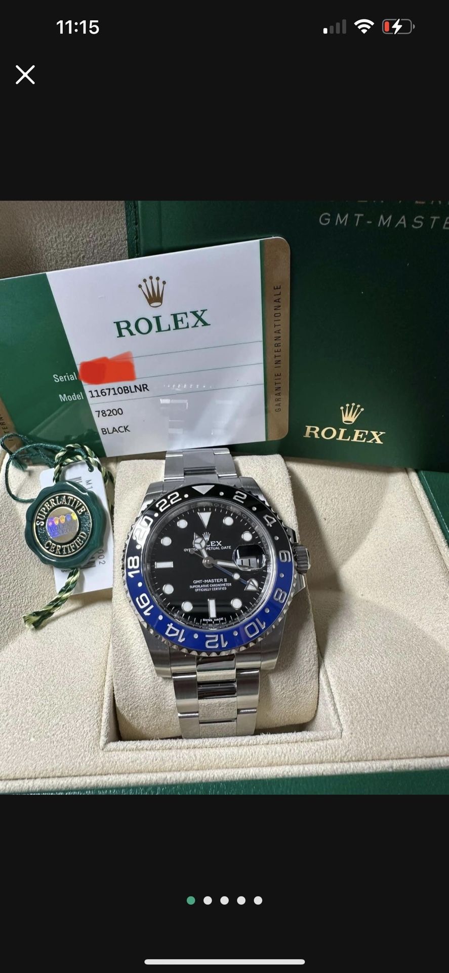 Rolex GMT Master II Batman