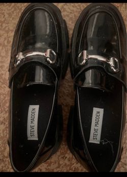 Steve Madden black patent loafers  8
