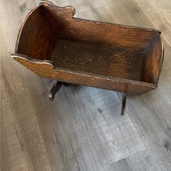 Wooden Doll Rocking Bed