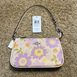 NWT Coach Nolita 19 Signature Canvas Floral Print Bag Purple Sand