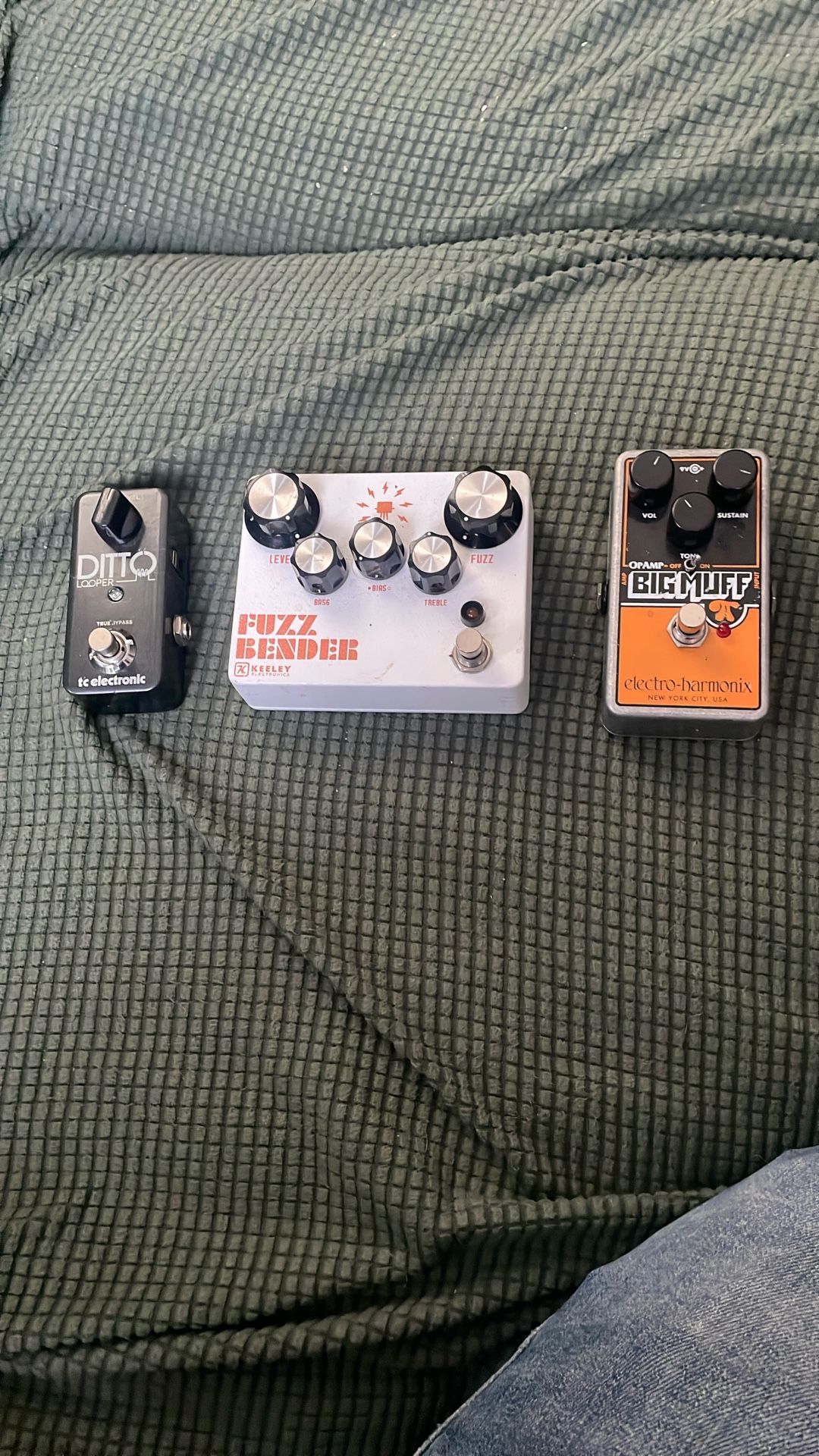 Guitar Pedals (Ditto Looper, Keeley Fuzz Bender, EHX Big Muff Op-Amp)