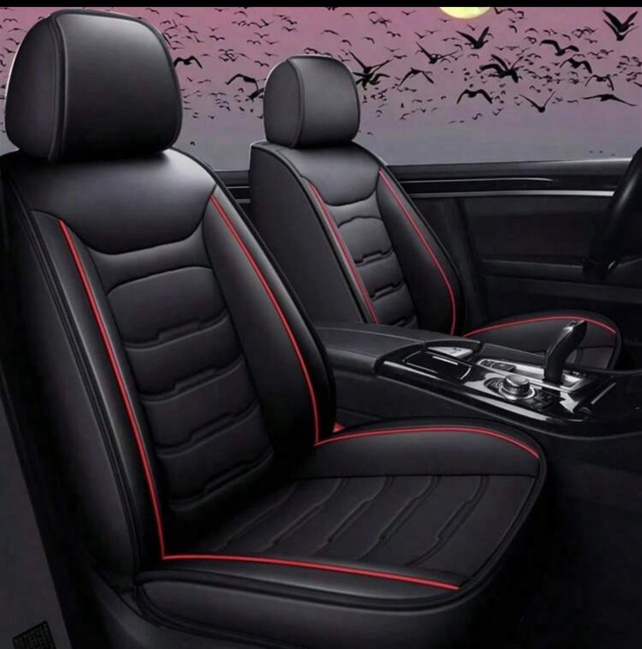 Universal Luxury PU Leather Car Seat Cover Full Set, Comfortable Car 5 Seat Covers Four Seasons For SUV, Sedan, Truck, Airbag Compatible