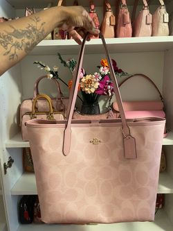 Coach powder pink city tote