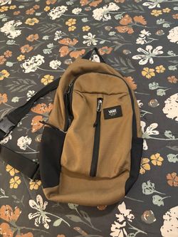 Vans sling bag camel brown with checkered interior compact single shoulder backpack only $20!!!!!!!