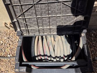 Water hose inside storage box