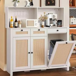 Storage Cabinet with 2 Doors And Trash Shoot 