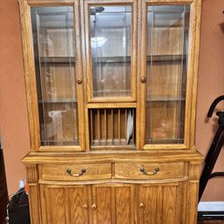 China Cabinet And Matching Table And Chairs