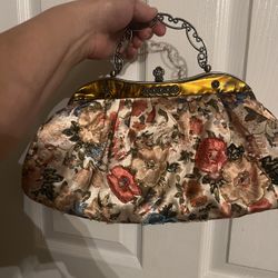 Vintage Beautiful Beaded Floral Handbag, High End Boutique Style, Packable,