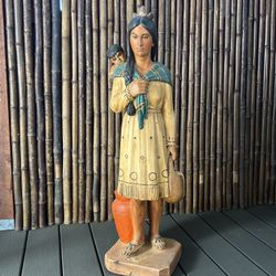 Vintage American Indian Plaster Statue