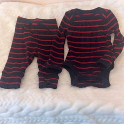 BabyGap Red & Navy 0-3 Month Thermal Set