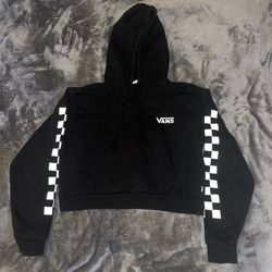 Vans Size Small Cropped Sweater Hoodie Black And White
