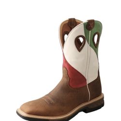 Twisted X Work Boots Mens Leather 13D Copper Brown Multi MXBAW03