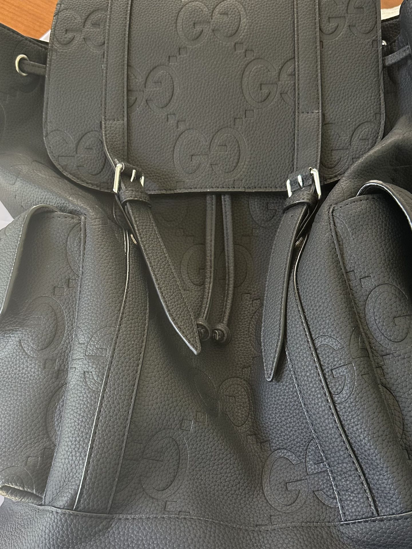 Luxury All-Black Leather Backpack – Italian Made