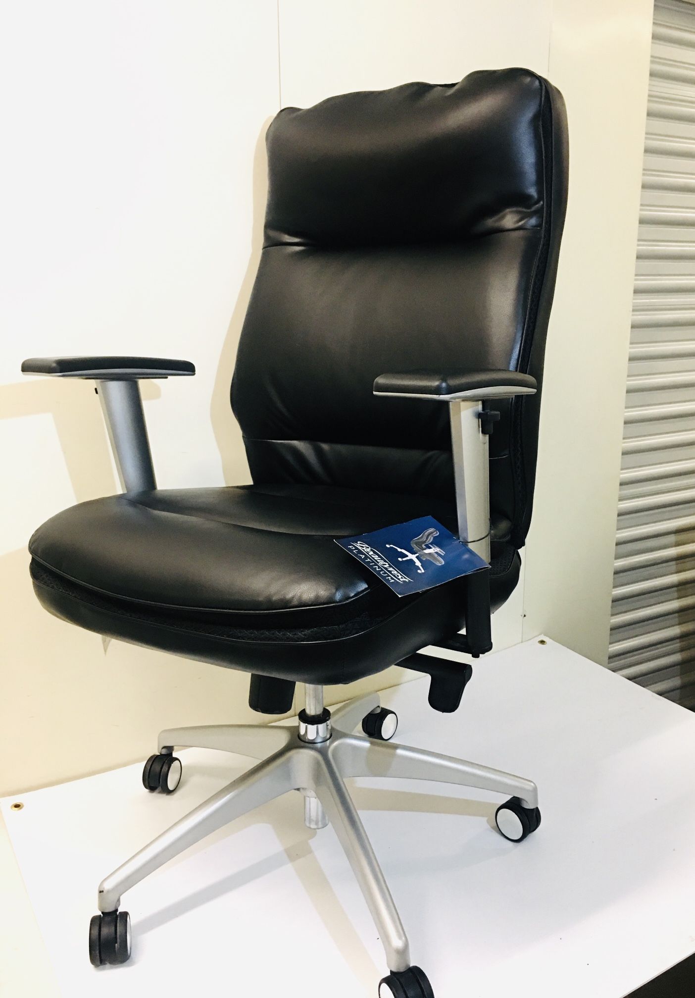 NEW Beautyrest Platinum Executive Office Chair High-back Sofil Bonded Leather Executive Chair, Black $370