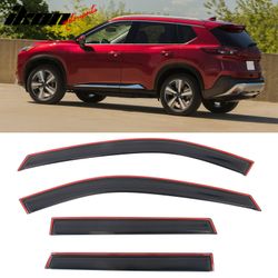 Fits 2021-2025 Nissan Rogue 4PCS In-channel Window Visors Side Rain Sun Vent Shade