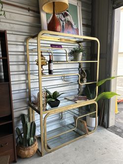 YES AVAILABLE! - Mid-Century Modern Brass & Glass Etagere Modular Room Divider by Milo Baughman